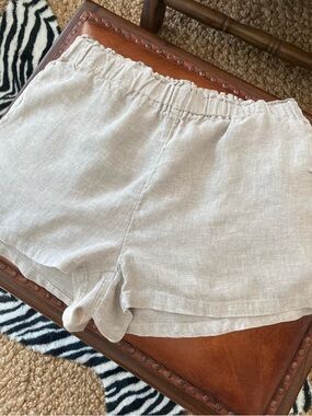 Quince European 100% Linen Pajama Elastic Shorts Sz M